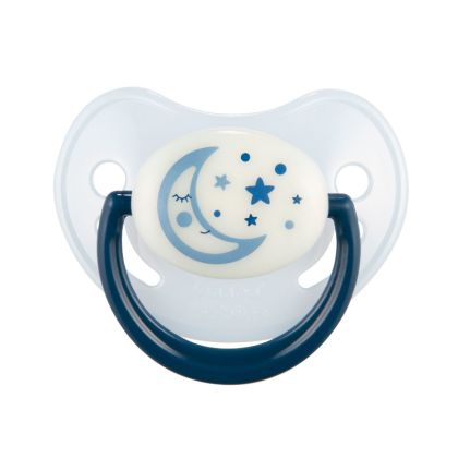 Силиконова анатомична залъгалка Canpol babies,  Night Dreams, 0-6 м., синя