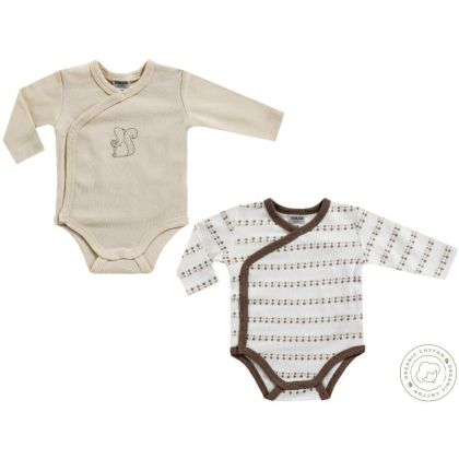 Боди с дълъг ръкав с прехлупване -2 бр. Jacky baby, MULTIPACK UNISEX- органичен памук