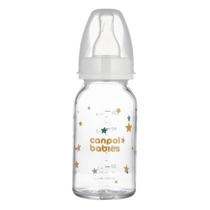 Стъклено шише Canpol babies,3м+, 120мл