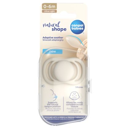 Адаптивна залъгалка Canpol babies, Natural Shape, Milk, 0-6м