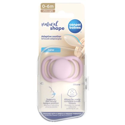 Адаптивна залъгалка Canpol babies, Natural Shape, Raspberry, 0-6м