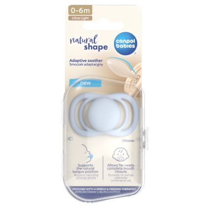 Адаптивна залъгалка Canpol babies, Natural Shape, Arctic Coconut, 0-6м