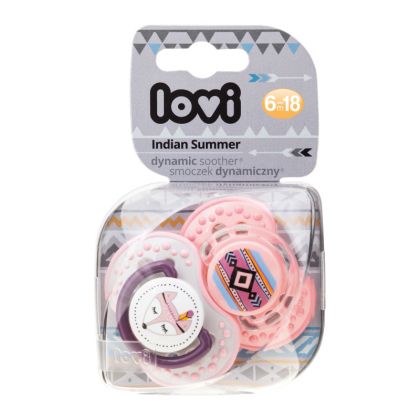 Силиконови залъгалки Lovi, Indian Summer, 2 бр, розови, 6-18 м