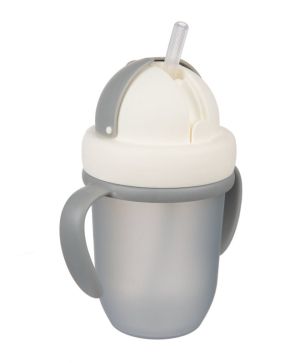 Чаша с Flip-top сламка Canpol babies, Matte Pastels, 210мл., сива
