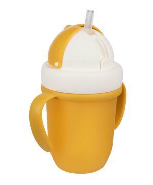 Чаша с Flip-top сламка Canpol babies, Matte Pastels, 210мл., жълта