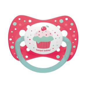 Силиконова залъгалка със симетрична форма Canpol babies, Cupcake, 6-18м, розова