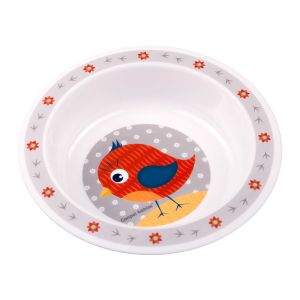 Пластмасов комплект за хранене Canpol babies, Cute Animals, 12м+, червен
