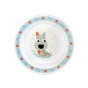 Пластмасов комплект за хранене Canpol babies, Cute Animals, 12м+, син
