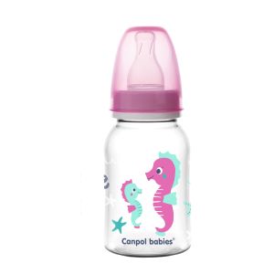Шише за хранене Canpol babies, Love & Sea, 0м+, 120 мл., розово