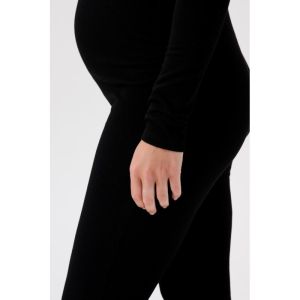 Ежедневен разкроен панталон за бременни Heja- черен