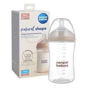 Шише с двузонов биберон Canpol babies Natural Shape, 260 мл.