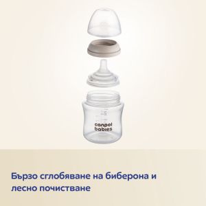 Антиколик двузонов биберон Canpol babies, Natural Shape-2бр,0м+