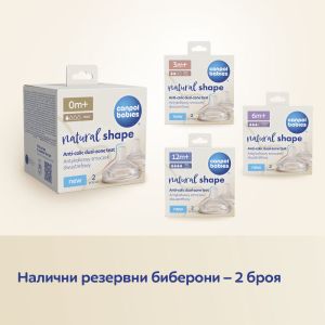 Антиколик двузонов биберон Canpol babies, Natural Shape-2бр,12м+