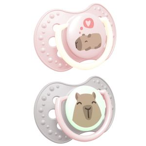 Силиконови залъгалки CapiChill Girl, Lovi, 2бр, 6-18м