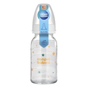 Стъклено шише Canpol babies,3м+, 120мл