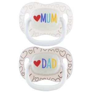 Симетрични залъгалки Canpol babies, LoveMum&Dad, 6-18м., 2бр.