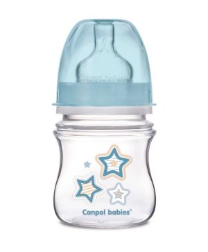 Антиколик шише с широко гърло Canpol babies, Easy Start &quot;Newborn&quot; 120 мл, синьо