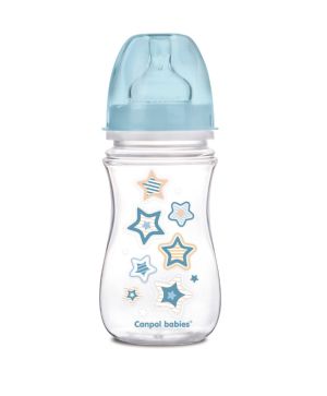 Антиколик шише с широко гърло Canpol babies, Easy Start &quot;Newborn&quot; 240 мл, синьо