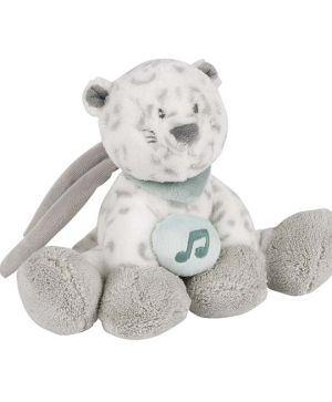 Мека музикална играчка Nattou, Lea, снежен леопард, мини