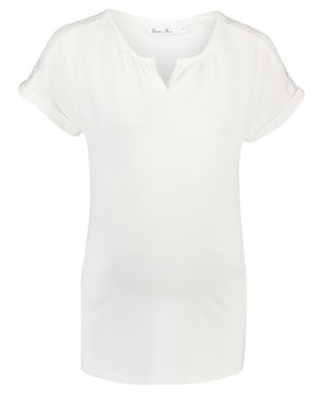 Блуза за бременни с къс ръкав Queen mum, бяла