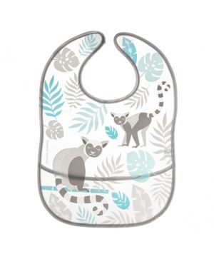 Непромокаем лигавник с джоб Canpol babies, Jungle, 6м+, сив