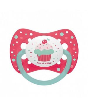 Силиконова залъгалка със симетрична форма Canpol babies, Cupcake, 18м+, розова