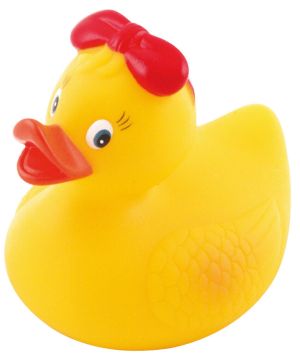 Играчка за баня със свирка Canpol babies, Crazy Ducks, 0м+., пате с панделка