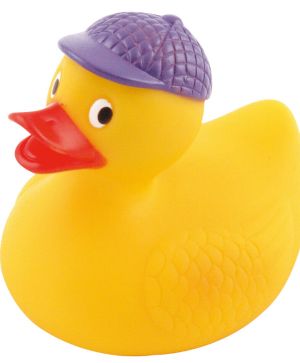 Играчка за баня със свирка Canpol babies, Crazy Ducks, 0м+., пате с лилава шапка